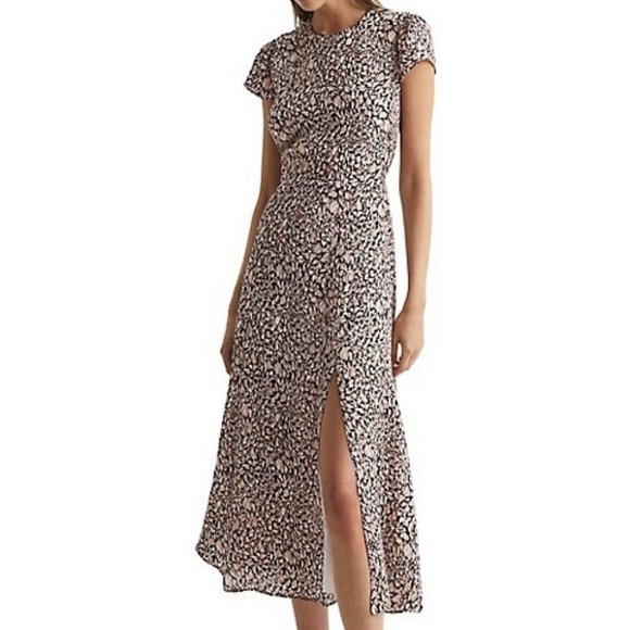Reiss - Livia Printed Cutout Back Midi Dress - Picture 1 of 3